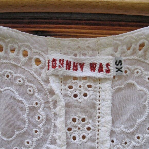 Johnny Was White Top Blouse - Picture 7 of 8